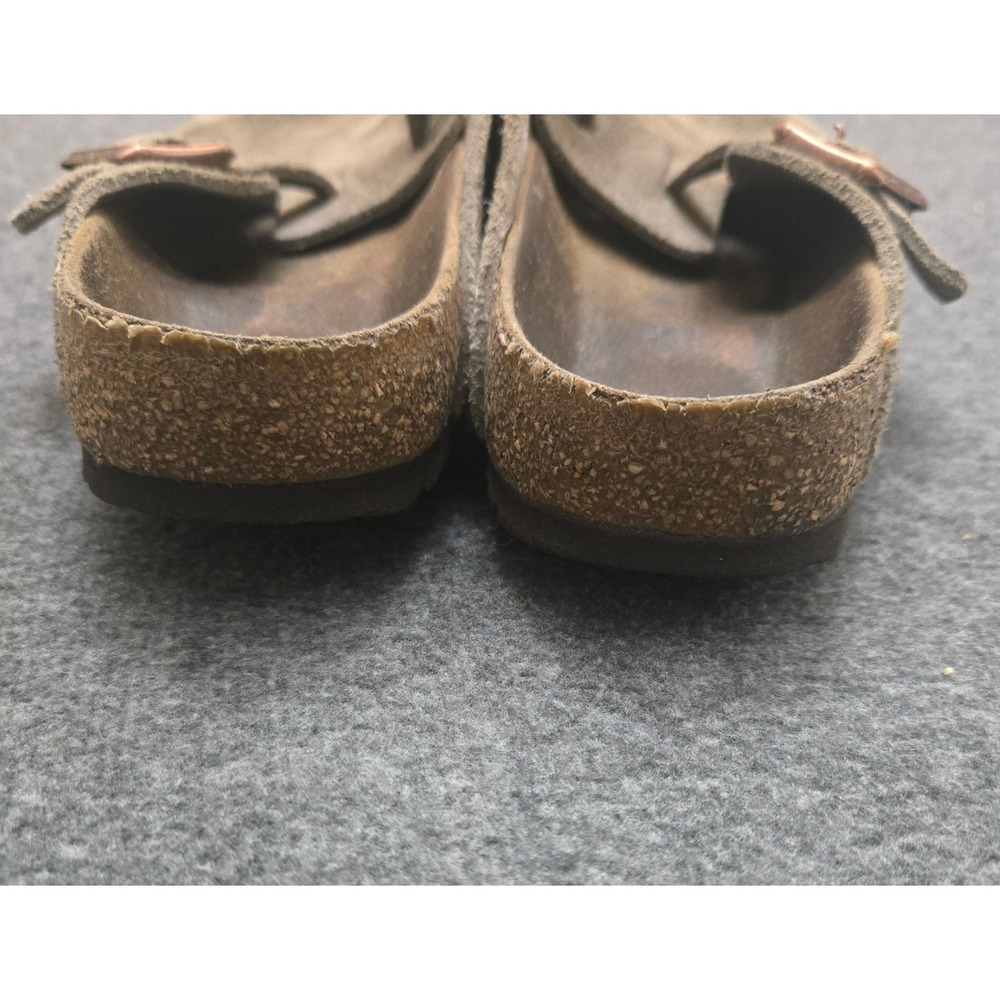 Birkenstock Boston Clogs Women 38 Taupe Suede Leather Mules Granola - Picture 3 of 10